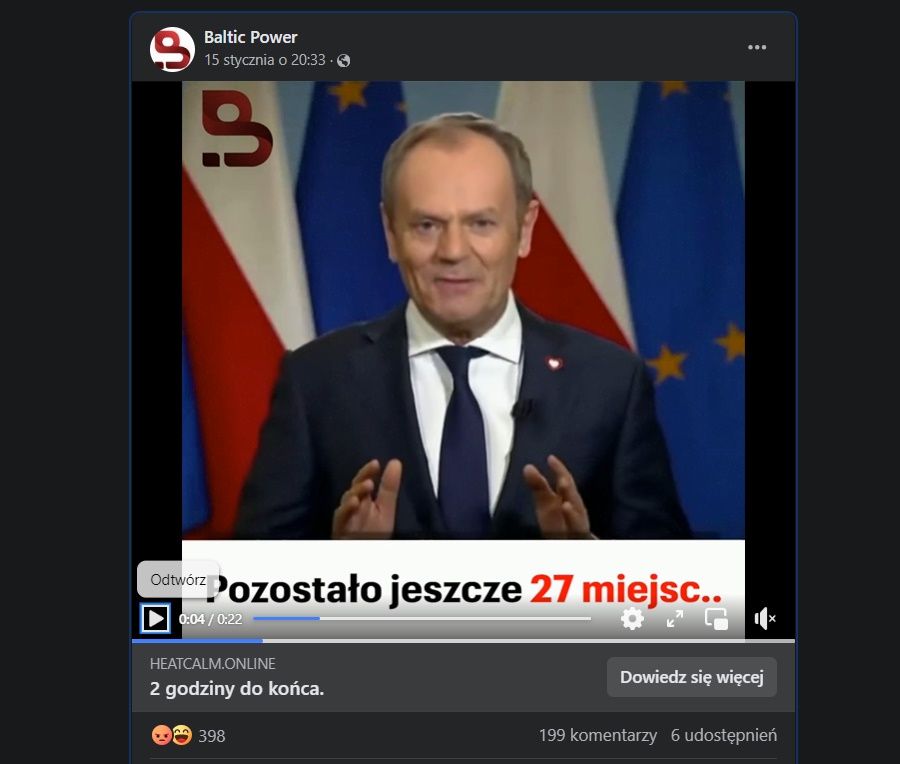 Donald Tusk i Baltic Pipie - scam