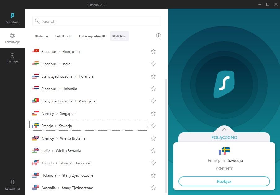 Połączenie VPN Multihop