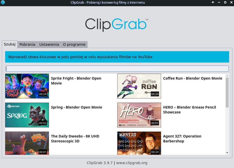 ClipGrab screen