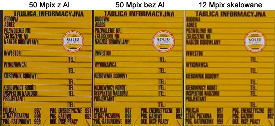Tablica informacyjna - porównanie zdjęć