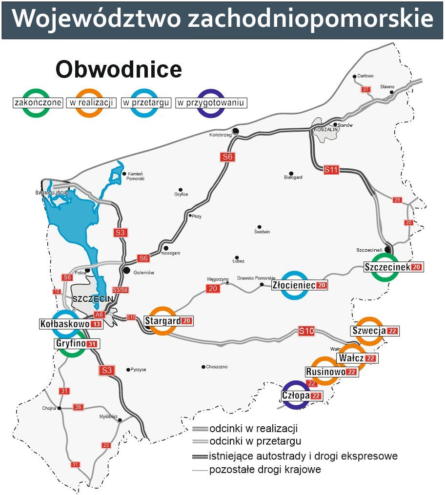 obwodnice, mapa