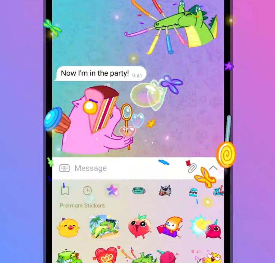 Telegram naklejki premium