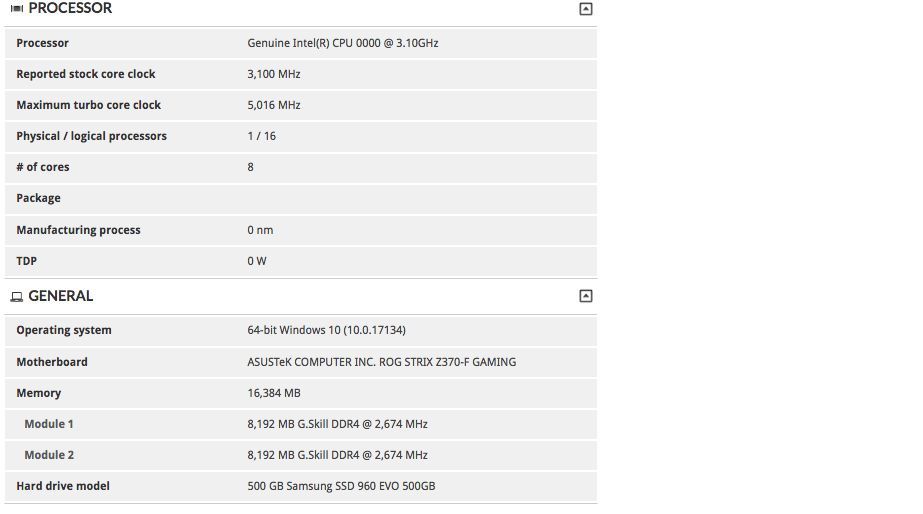 Intel Core i9-9900K - 3DMark Time Spy