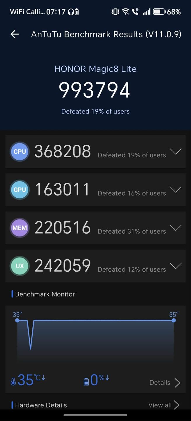 Honor Magic 8 Lite Antutu