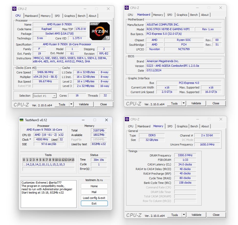 ASUS ROG Strix X870E-E Gaming WIFI - pamięć RAM DDR5