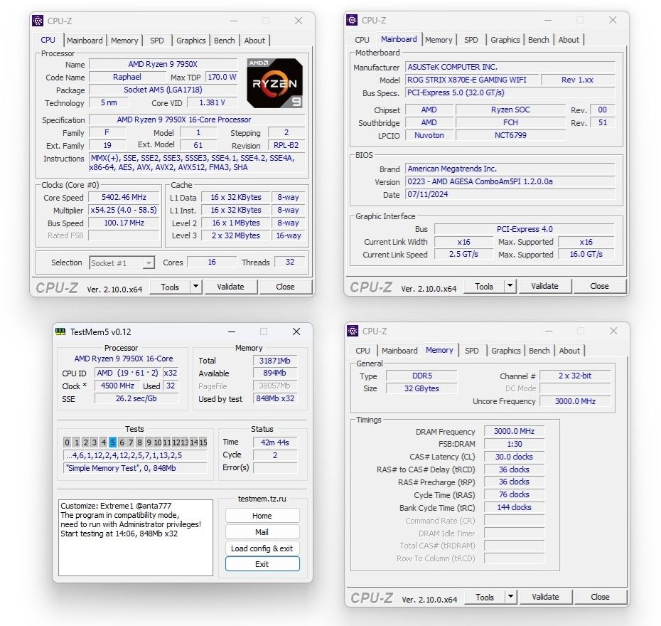 ASUS ROG Strix X870E-E Gaming WIFI - pamięć RAM DDR5