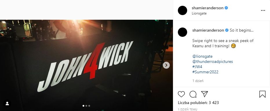 John Wick - zdjęcie potwierdzające rozpoczęcie prac