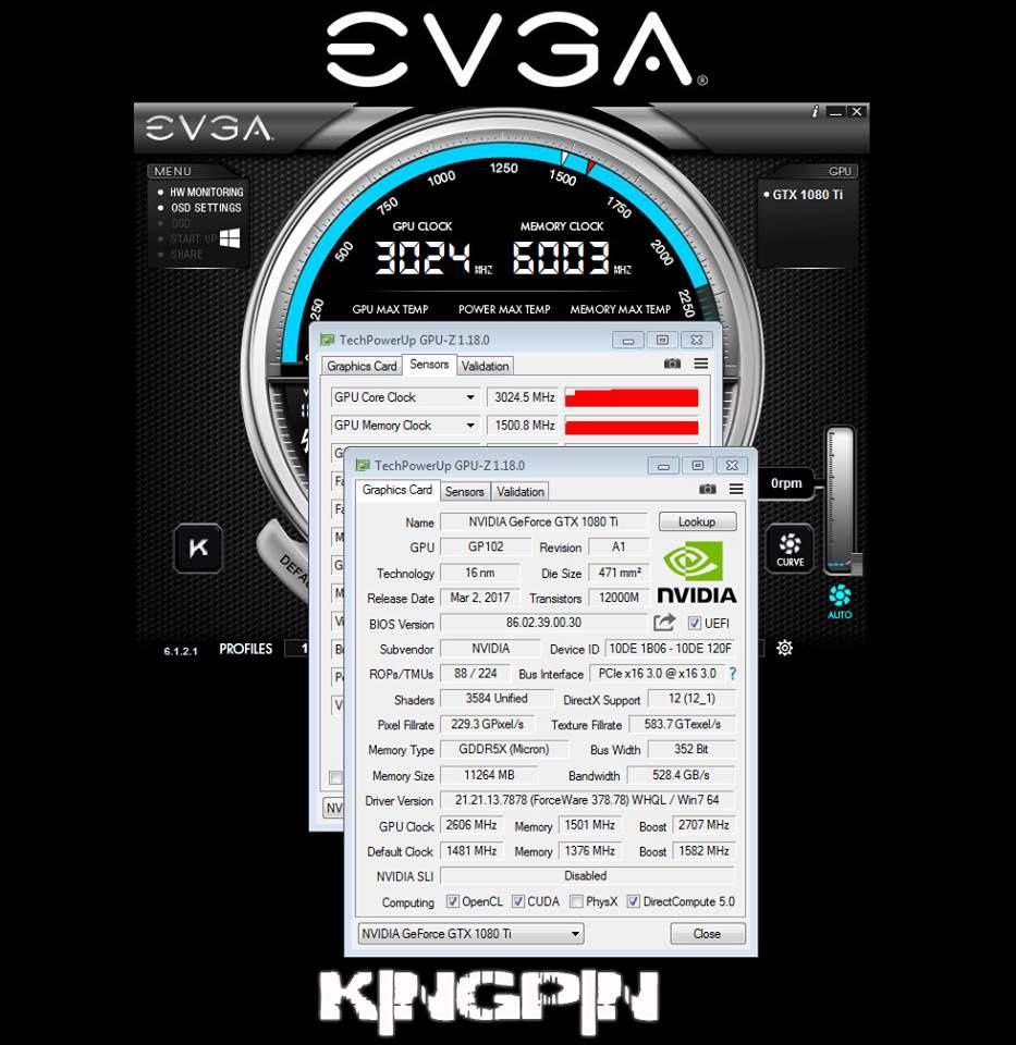 EVGA GeForce GTX 1080 Ti - podkręcanie