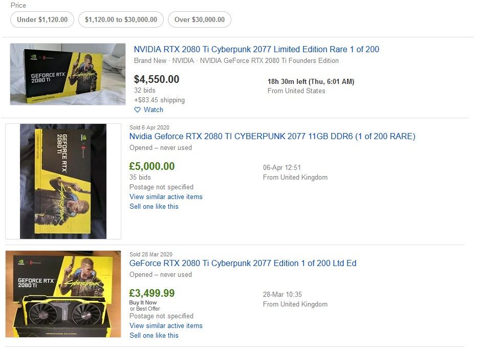 GeForce RTX 2080 Ti Cyberpunk 2077 Edition ebay