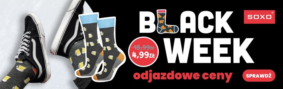 Pomysł na prezent w super cenie? Upoluj zabawne skarpetki SOXO na Black Week tańsze o połowę!