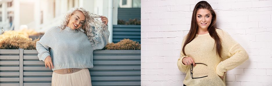 Swetry w dużych rozmiarach do 99 zł. Wyszczuplające modele plus size dla kobiet o pełnych kształtach