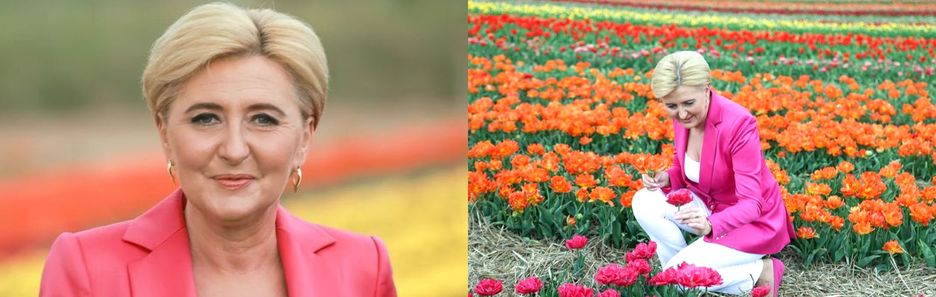Tak Agata Duda eksponuje długie nogi. Te spodnie to już klasyk, który każda z nas powinna mieć w szafie