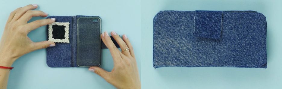 Jeansowe etui na telefon DIY
