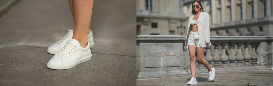 Białe sneakersy damskie w stylizacjach na wiosnę i lato 2022. [PRZEGLĄD TRENDÓW]