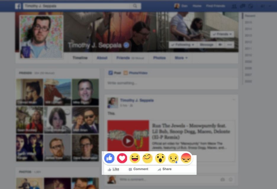 Facebook Reakcje
