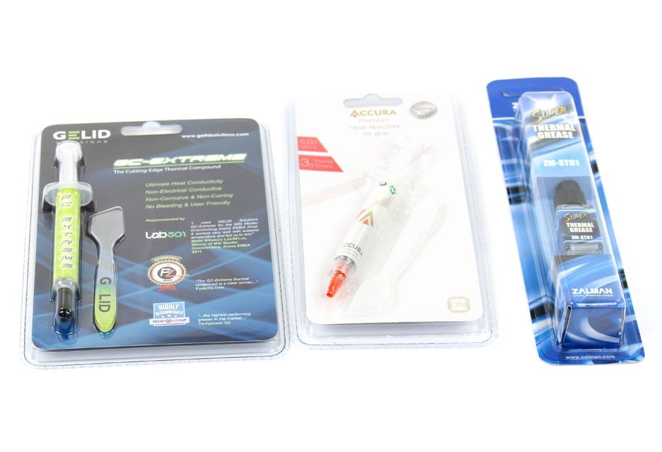 Accura Heat Absorber 9X, Gelid GC-Extreme i Zalman ZM-STG1 - pasty termoprzewodzące
