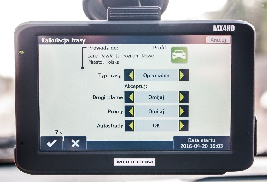 MODECOM FreeWAY MX4HD preferencje trasy