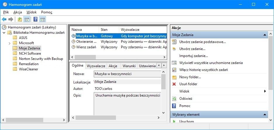 Windows 10 Harmonogram zadań