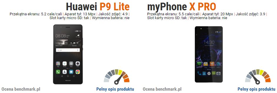 Huawei P9 Lite vs myPhone X PRO
