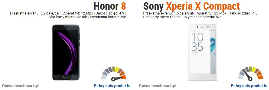 Honor 8 vs Sony Xperia X Compact