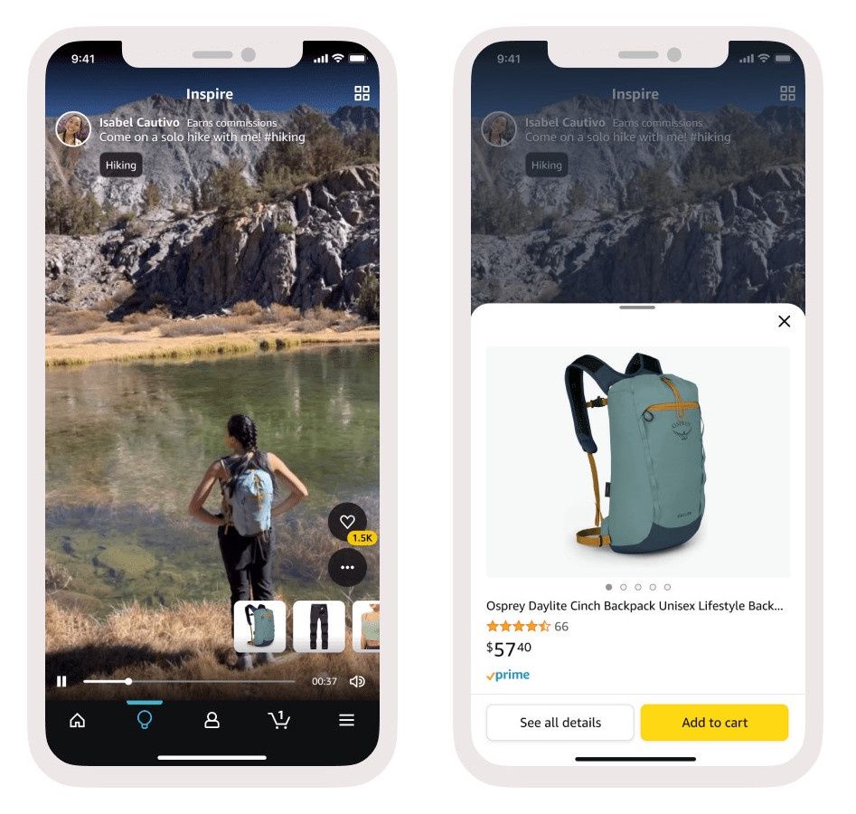 Amazon Inspire screen
