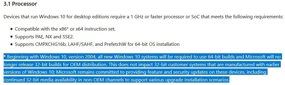 Windows 10 32-bit