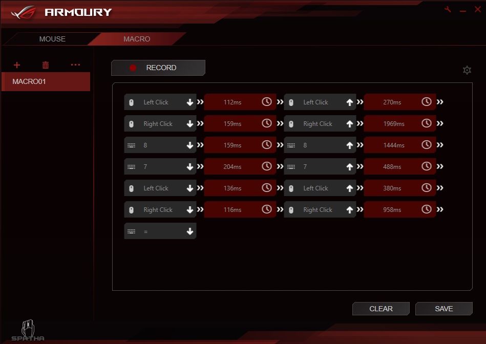 Asus ROG Spatha - ROG Armoury i tworzenie makr