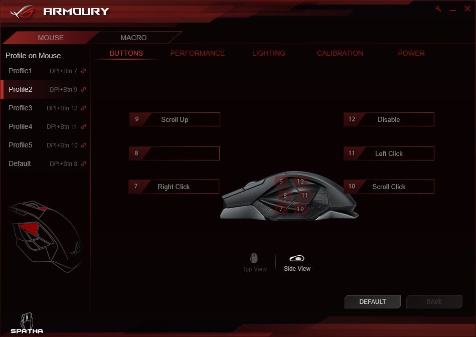 Asus ROG Spatha - ROG Armoury i ustawienie przycisków bocznych