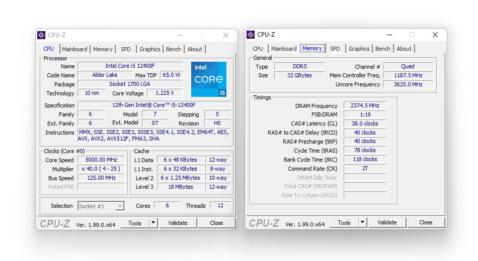 Intel Core i5-12400F - podkręcanie procesora
