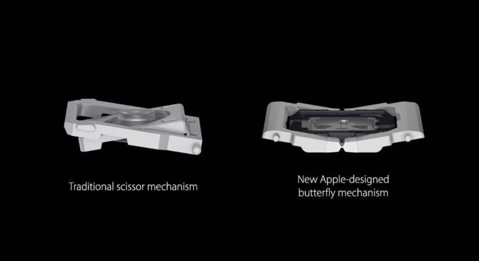 Apple - porównanie klawiatury z mechanizmem nożycowym i motylkowym