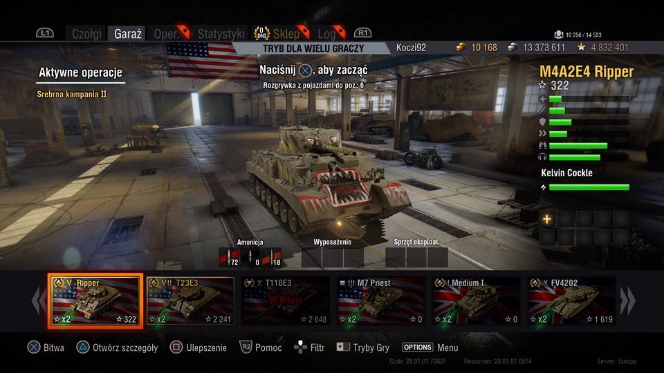 World of Tanks na Playstation 4 - M4A w barwach wojennych