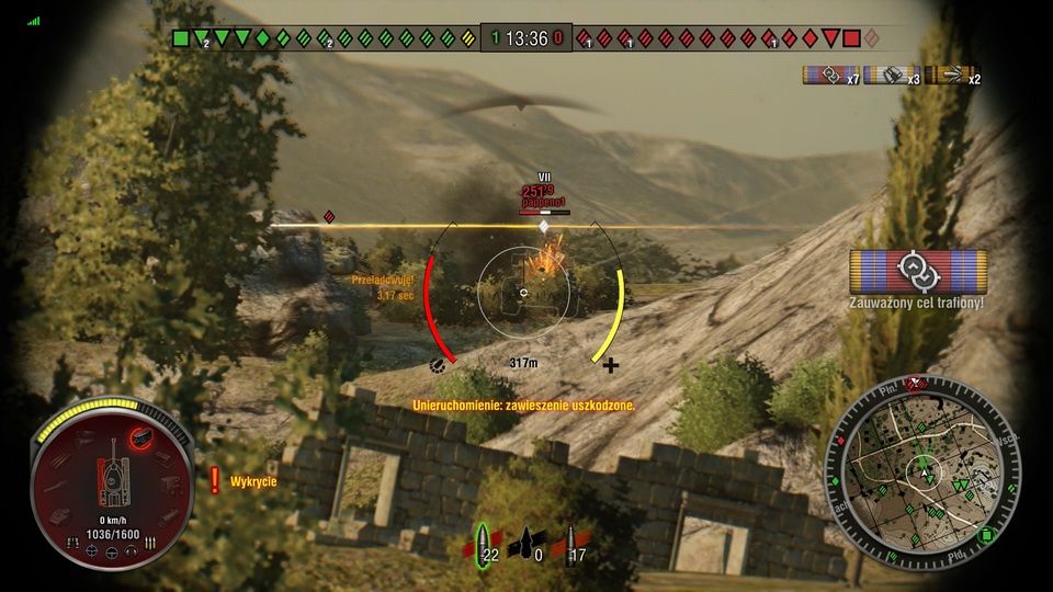 World of Tanks na Playstation 4 - przeciwnik dostrzeżony