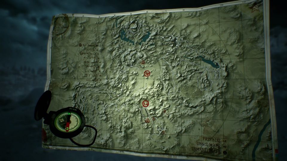 Kholat - mało czytelna mapa
