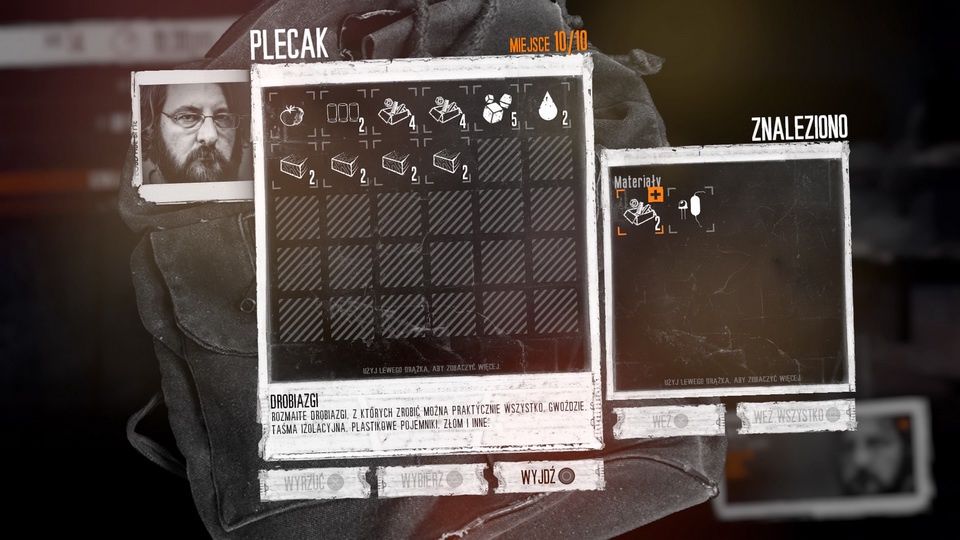This War of Mine: The Little Ones - zawartość plecaka