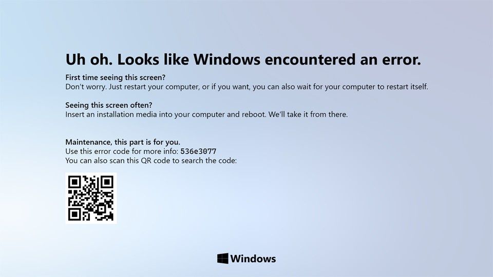 BSoD Windows 10 koncept