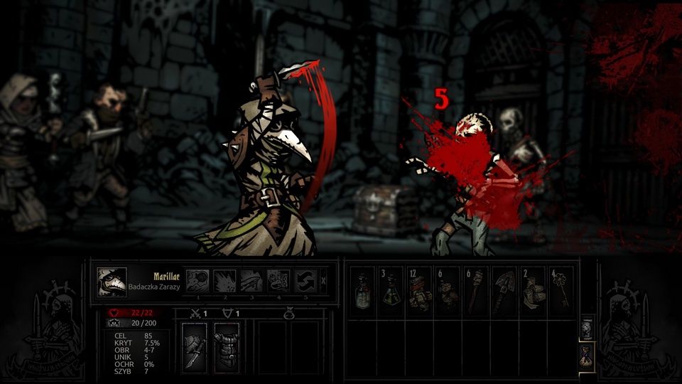 Darkest Dungeon - atak badaczki zarazy