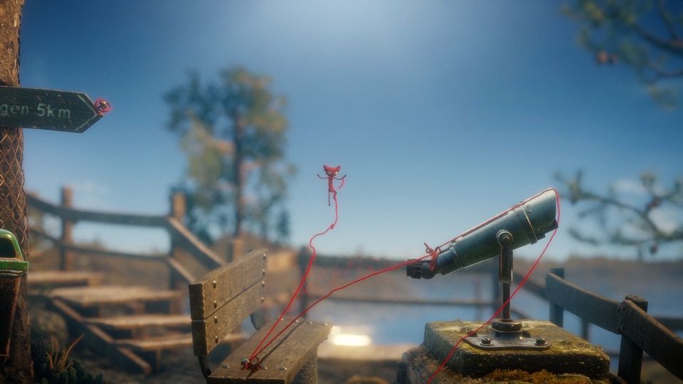 Unravel - Yarny i ślad z czerwonej włóczki
