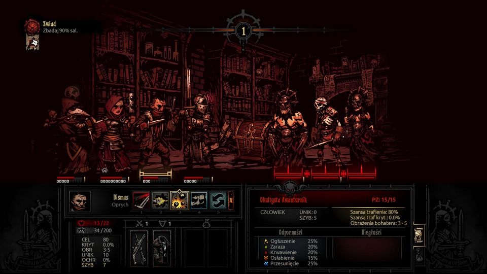 Darkest Dungeon - starcie z grupą przeciwników