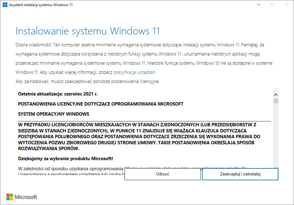 Asystent instalacji systemu Windows 11