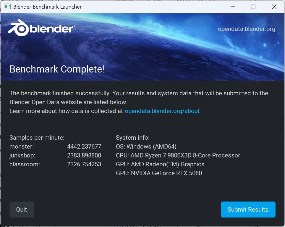 ASUS GeForce RTX 5080 ProArt OC Edition - blender