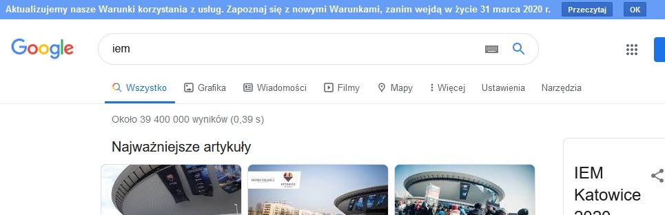 Nowe warunki usługi Google