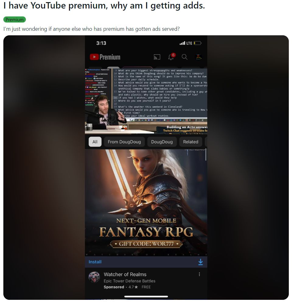 YouTube Premium z reklamami?