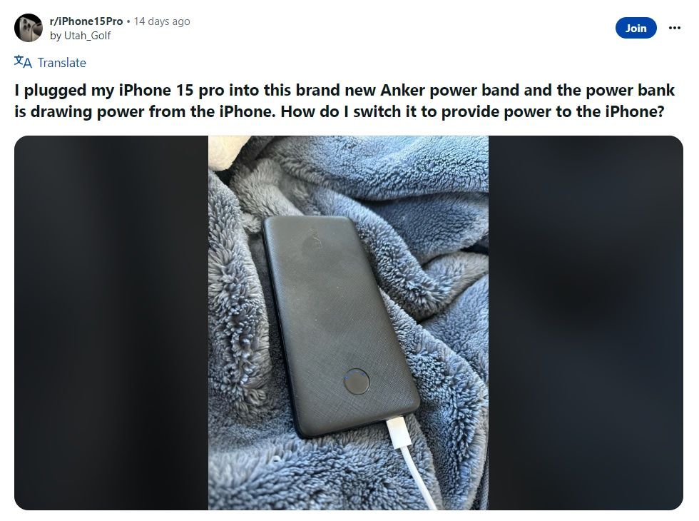 iPhone 15 Pro - problem z ładowaniem z powerbanka