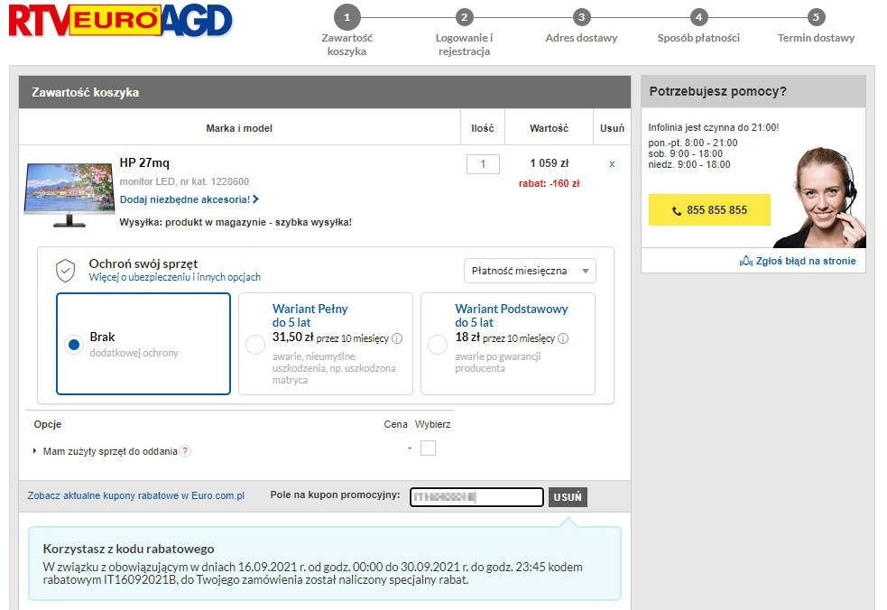 HP monitor promocja w RTV Euro AGD