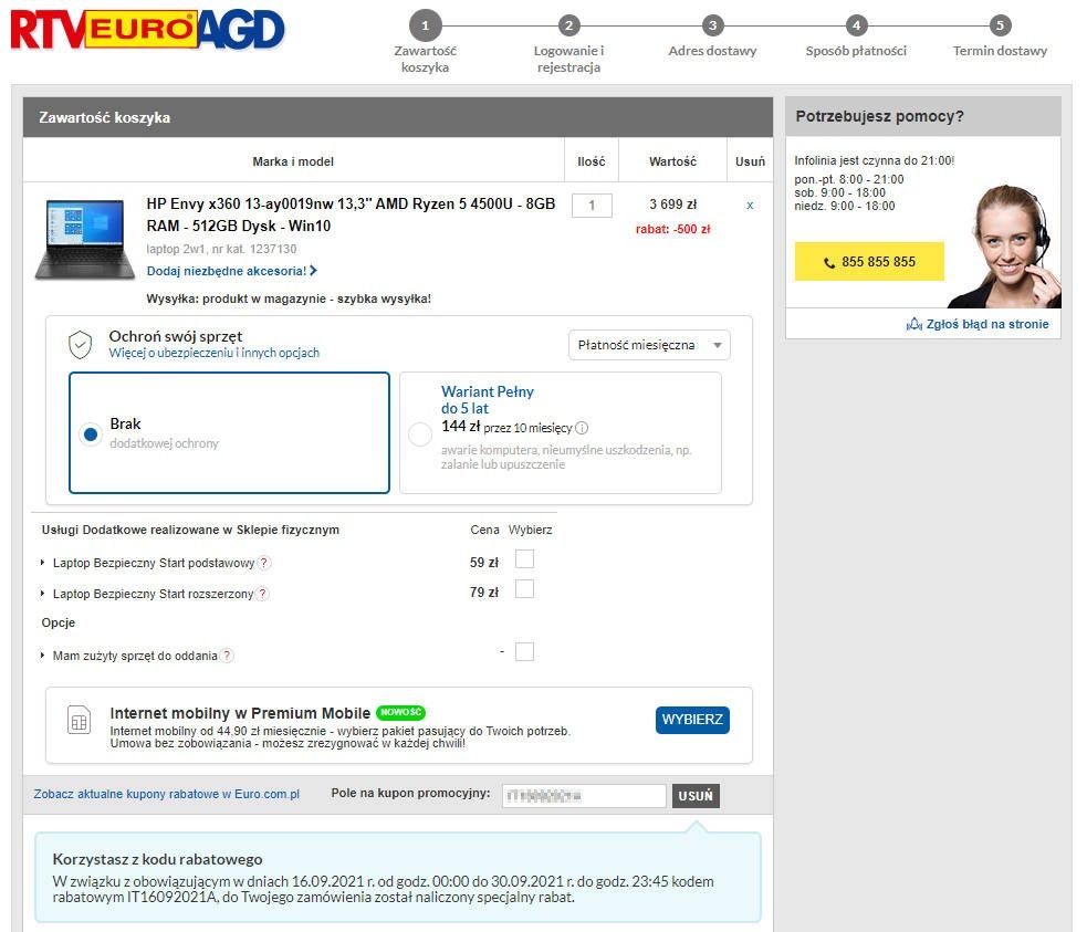 HP laptop promocja w RTV Euro AGD