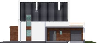 Projekt domu Rumcajs z garażem 1-st. [A] (WRF1336) - elewacja frontowa