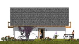 Projekt domu L-35 Dom różana - szkieletowy (BBD1051) - elewacja tylna
