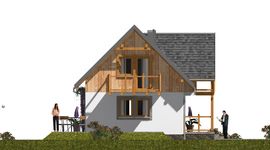 Projekt domu L-35 Dom różana - szkieletowy (BBD1051) - elewacja lewa