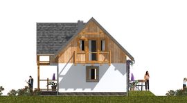 Projekt domu L-35 Dom różana - szkieletowy (BBD1051) - elewacja prawa