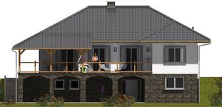 Projekt domu L-76 Dom jesienna - szkieletowy (BBD1109) - elewacja frontowa